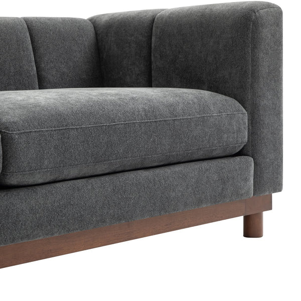English Elm Modern Chenille Loveseat with Pocket Spring Support for Apartment Living Rooms Dark Grey N763S000070R