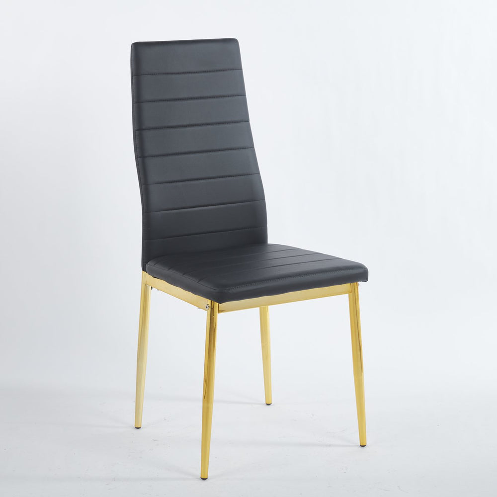 English Elm 1+4,5Pieces Mid-Century Dining Set: Chic Glass & Metal Table For 4-6 With Versatile End Table Option W234S00123