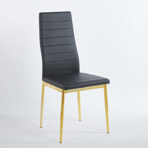 English Elm 1+4,5Pieces Mid-Century Dining Set: Chic Glass & Metal Table For 4-6 With Versatile End Table Option W234S00123