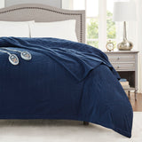 Beautyrest Electric Micro Fleece Casual Heated Blanket BR54-3258 Navy