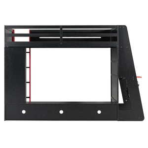 English Elm Twin Gaming Loft Bed with Desk Rgb Lighting and Multi-tier Shelves for Teen Rooms Red LT000160AAR