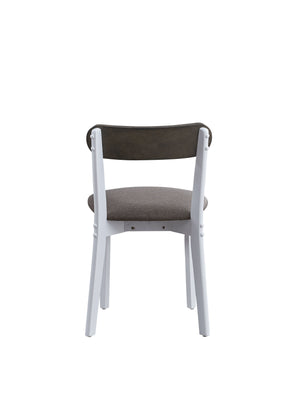 English Elm Fidelity 5Pc White & Gray Dining Set with Rectangular Fixed Table, Two-Tone Chairs, Durable MDF Finish B2726P408896