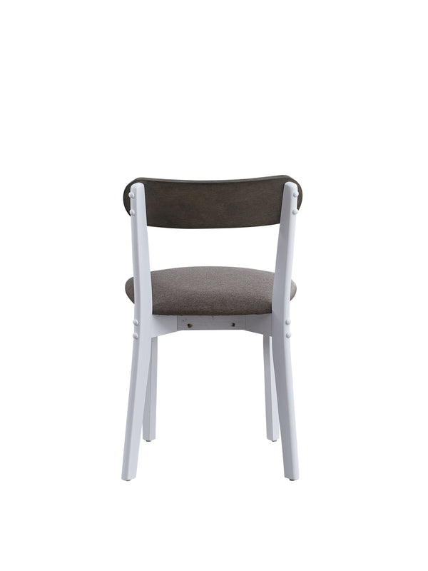 English Elm Fidelity 5Pc White & Gray Dining Set with Rectangular Fixed Table, Two-Tone Chairs, Durable MDF Finish B2726P408896