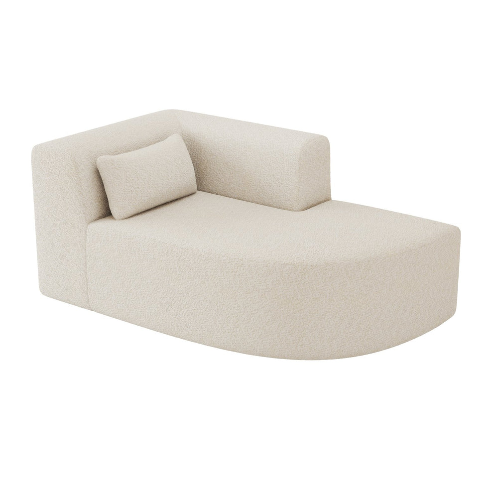 English Elm Upholstered Boucle Sofa with Lumbar Pillow Pocket Spring Seating for Living Room Beige N719P250551A