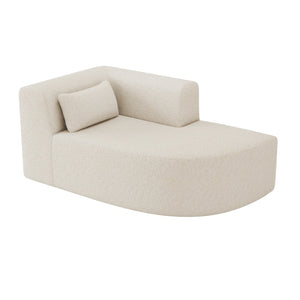 English Elm Upholstered Boucle Sofa with Lumbar Pillow Pocket Spring Seating for Living Room Beige N719P250551A