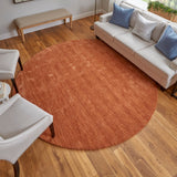 Feizy Rugs Luna Wool Hand Woven Casual Rug Orange 8' x 8' Round