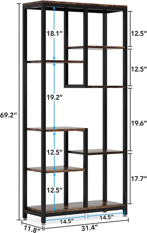 English Elm Display Cabinet Wall Mounted 5 Tier Glass Door Shelving for Collectibles Matte Black T3971P449846