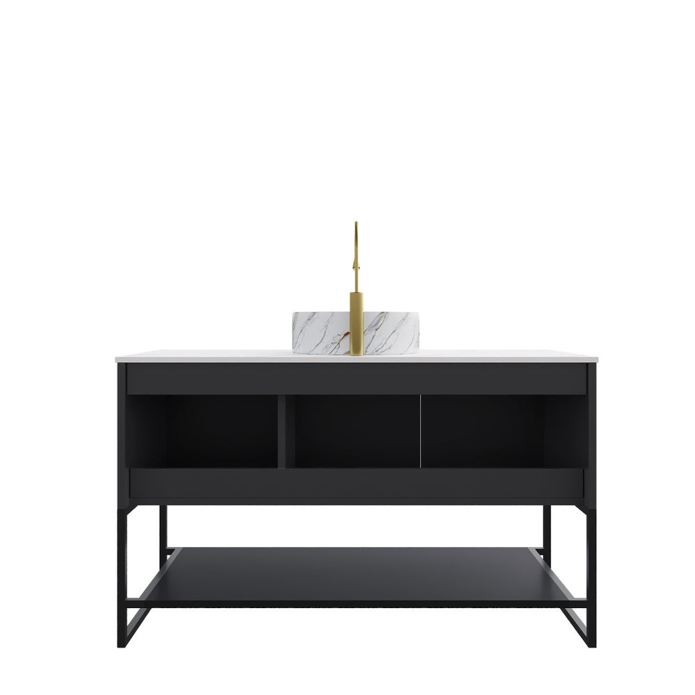 English Elm Tulio 48" Freestanding Bathroom Vanity With Stylish Round Basin, Sintered Stone Top & Ample Storage W2615S00476-GIGA