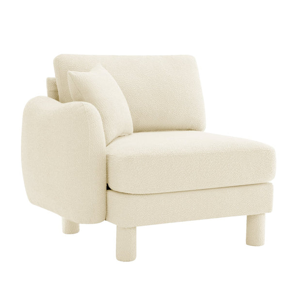 English Elm Lucas Boucle Polyester Three Seat Sofa with Curved Arms and Sculptural Modern Design W3041P337280