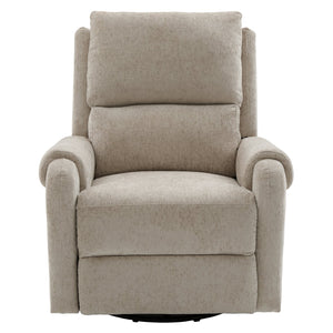 English Elm Manual Recliner Swivel Rocker Massage Chair Chenille Nursery and Living Room Seat Oatmeal N763P347287O