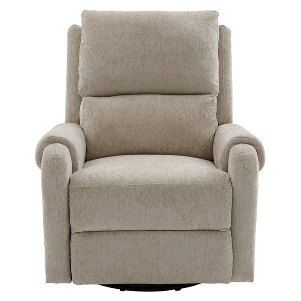 English Elm Manual Recliner Swivel Rocker Massage Chair Chenille Nursery and Living Room Seat Oatmeal N763P347287O
