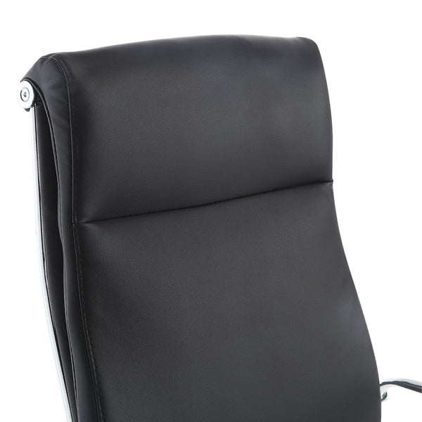 OSP Home Furnishings High Back Ergonomic Manager Chair with Antimicrobial Fabric Chrome Arms and Lumbar Support High Black 920350C-R107