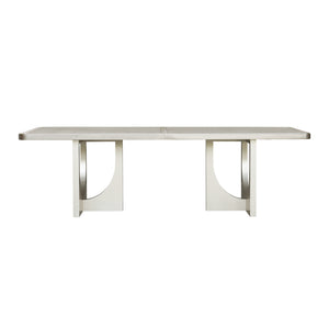 Zoey Double Pedestal Dining Table with Leaf Extensions Silver with Silver Finish P344-DR-K1 Pulaski Furniture