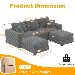 English Elm 82.6"upholstered Velvet Chesterfield Sofa with Button Tufting Nailhead Trim Rolled Arms Grey W1885S00350