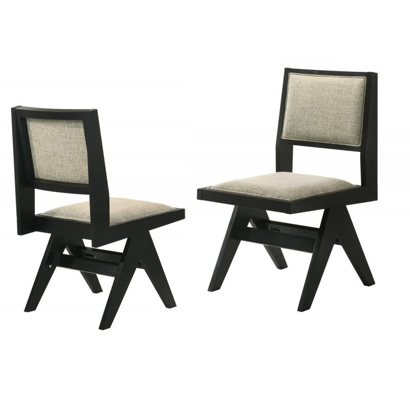 English Elm Contemporary Oak Veneer Upholstered Dining Side Chairs Set for Kitchen Nook B011P423326