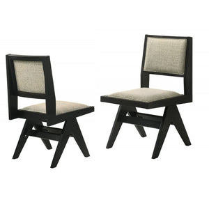 English Elm Contemporary Oak Veneer Upholstered Dining Side Chairs Set for Kitchen Nook B011P423326