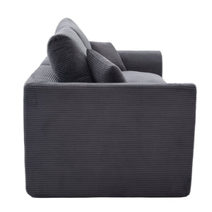 English Elm UNITED Cloud Couch Modular Sectional Sofa with Corduroy Cover, Ergonomic 2-Seater, No Assembly Needed Dark Gray W1568P371127