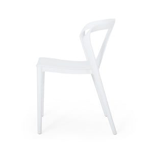 English Elm Christopher Knight Home® - ORCHID Weather-Resistant Outdoor Chair with Curved Backrest, Durable Polypropylene Blend for Patio Comfort White 32.5 L x 24 W x 20.5 H 68373.00WHI