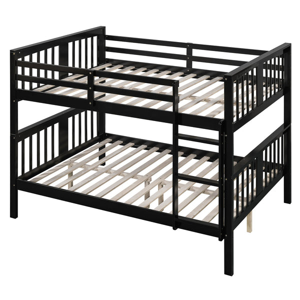 English Elm Full Over Bunk Bed Solid Pine Frame White Finish Converts to Two Beds LT000203AAP-2