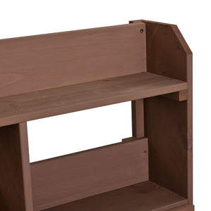 English Elm (with Hutch) Topamx Solid Fir Potting Bench Patio Workstation Spice Rack Drawer Brown N717P404331D