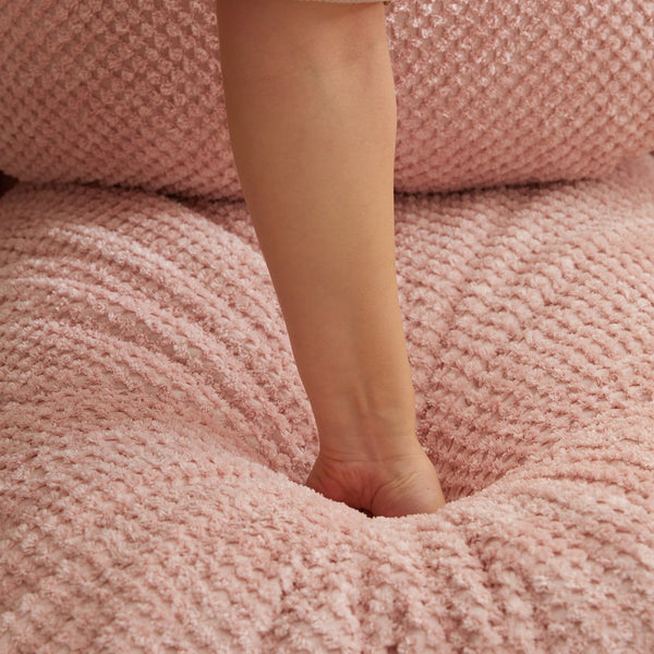 English Elm Human Dog Bed Lazy Sofa Couch 5-Position Adjustable Foldable Seat for Compact Living Spaces Pink W2108P193239