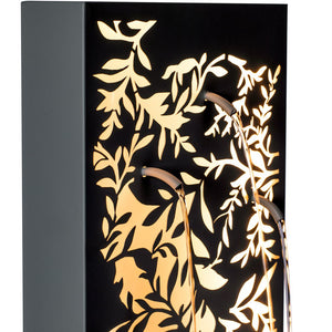 English Elm 30.71"h Gray Metal Leaf Panel Outdoor Wall Fountain with Led Backlit Cascade Spouts N765P355061G