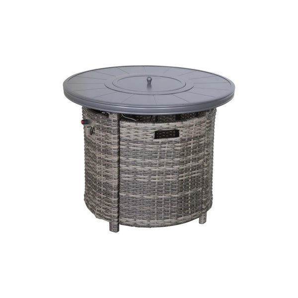 English Elm Fully Assembled Outdoor Loveseat Set With Fire Pit & Plush Cushions For Year-Round Comfort & Style B120S00152