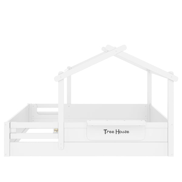 English Elm Twin Low Loft Bed Solid Pine Frame with Built-in Led Lighting and Storage Shelves Light White W1580P396332