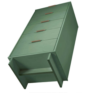 English Elm Granville 24" Sage Green 5-Drawer Chest - Elegant Storage Solution With Luxe Gold Hardware & Style B365S00070