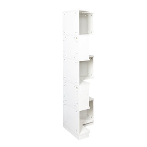 English Elm Corner 5-Tier Book Shelf with LED Accent Lighting, Space-Saving L-Shaped Corner Bookcase for Home White W331P293302