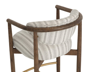Sunpan SIGRID Barstool - Antique Brown with Gifford Script Upholstery for Stylish Kitchen & Bar Seating 112741