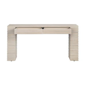 Crestview Collection Coastal Accent Tables - Bayur Wood Console With Drawers, Minimalist Design For Modern Living Rooms Cream Solid Wood Cvfdr1226