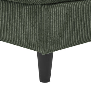 English Elm Cordory Corduroy Modular Sectional with Ottomans Retro Exposed Legs Living Room Dark Green B2748S00033