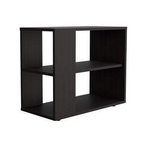 English Elm Rio Verde modern melamine side table with open shelf storage, compact accent piece for small spaces Wenge 29.1 L x 16.9 W x 4.3 H B128P263720
