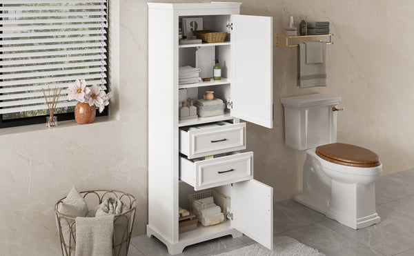 English Elm 71-inch Freestanding Bathroom Vanity with Soft-Close Doors, Adjustable Shelves, Drawers & Anti-Tip Stability N729P335588K