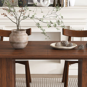 English Elm 62.9" Oval Walnut Veneer Dining Table Seats Six Modern Farmhouse Waterproof Surface W2700S00125