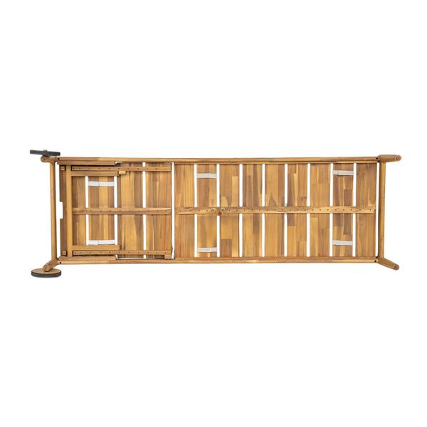 English Elm Christopher Knight Home® - Riviera Acacia Wood Chaise Lounges Set of 2 with Wheels – Beige Light Teak, Polished Edges, Stable Cylindrical Feet for Garden Comfort and Safety N775P287338T