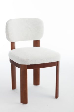 English Elm Farmhouse Fabric Upholstered Dining Chair Set Curved Back Solid Wood Legs for Two W3244P375750