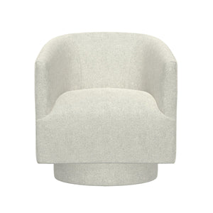English Elm Wallace & Bay - White Swivel Accent Chair – Lunar White Fabric Contemporary Swivel Seat, Easy-Care Stylish Comfort B361P384446