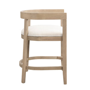 English Elm Christopher Knight Home® - Rubberwood Counter Stool Set of 2 with Upholstered U-Shaped Seats, Cutout Barrel Back, Eco Wood Finish Beige+Natural N771P197028A