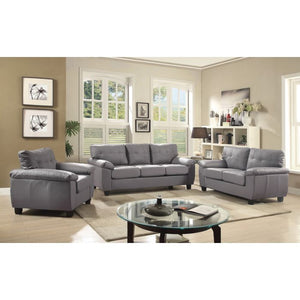 English Elm Sophisticated Gray PU Sofa with Padded Arms, 3-Seater 78"W x 35"H, Easy Assembly, Versatile Style B078S00523