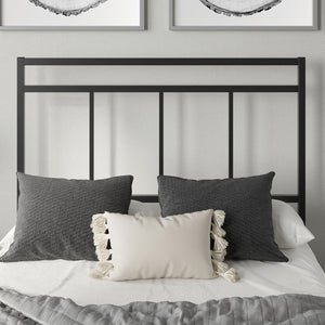 English Elm Twin Metal Platform Bed with Headboard, Black Finish — Space-Saving, Sturdy Support & Under-Bed Storage B356P367950