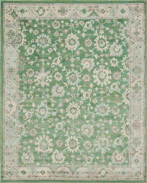 Unique Loom Penrose Krystle Machine Made Floral Rug Green, Beige/Ivory/Light Blue 8' 0" x 10' 0"