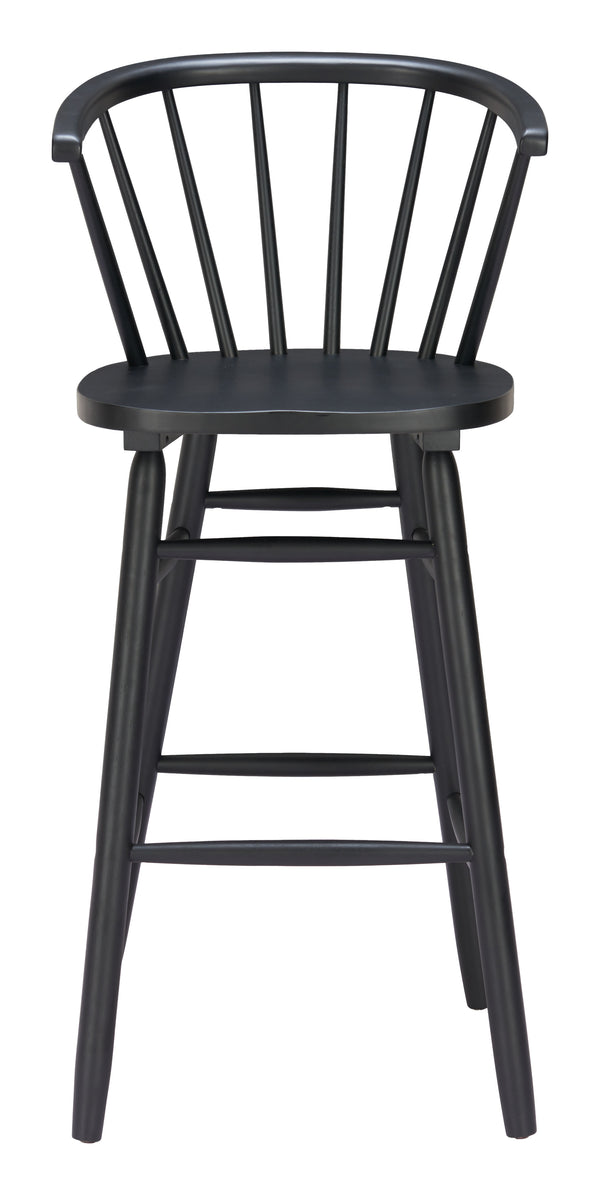 Zuo Modern Stenger Barstool Set Of 2 - Modern Rubberwood Design With Comfort For Your Stylish Space Black Rubberwood 110524-zuo-modern