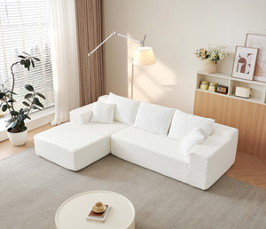English Elm 104" Modular Cloud Sectional Chenille Sofa with Deep Seats for Modern Living Rooms W1359S00019