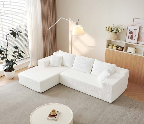 English Elm 104" Modular Cloud Sectional Chenille Sofa with Deep Seats for Modern Living Rooms W1359S00019