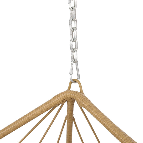 English Elm Christopher Knight Home® - TAMARA Cozy Brown Fabric Hanging Chair with 8ft Chain — Comfortable Patio Seat, Durable 32.8x25.8x15" 71694.00LTN