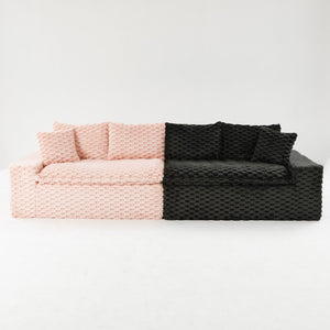 English Elm Luxury Color-Block Turtle Velvet Sofa - Modular Design For Stylish Living Room Comfort & Flexibility P1 W3371S00048-GIGA