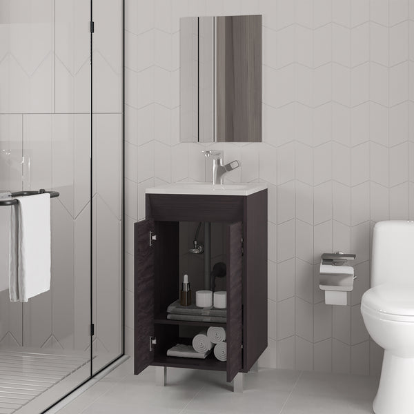 English Elm Colville Floating Wall Mount Vanity Cabinet Matte Finish Modern Bathroom Storage B092P439925
