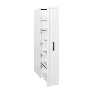 English Elm White,Large, Slim 6-Tier Rolling Storage Cart with Handle & Wheels for Narrow Spaces, Pantry Organizer W331P295244